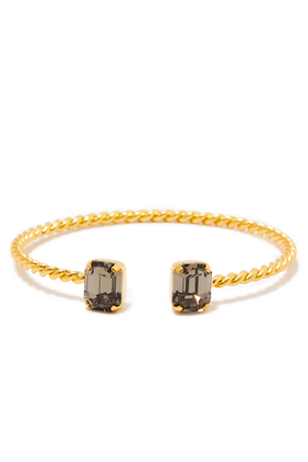 Mini Lydia Bracelet, 18k Gold-Plated Brass & Black Diamond Stone